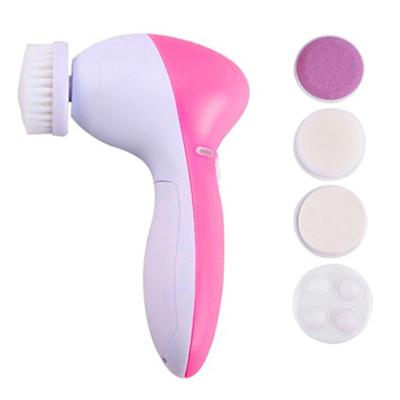 China Home Use 5 in 1 Sonic Face Cleansing Brush with Multifunctional Rotation Waterproof Facial Cleansing Brushes for sale