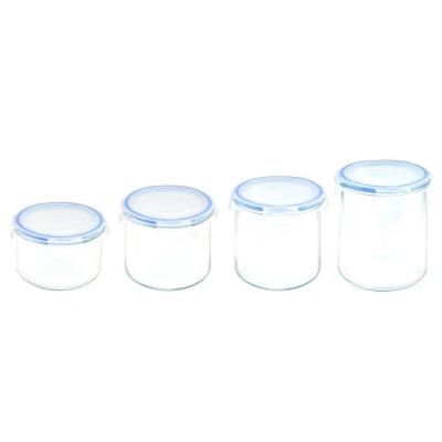 China Factory Stocked Wholesale Healthy Eco Friendly Glass Jars With Lids Set Soda Lime Glass for sale