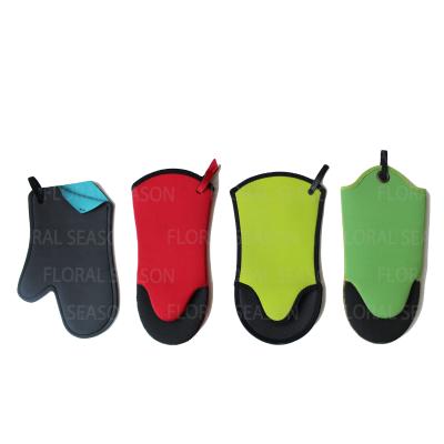 China Factory Wholesale SBR Eco-friendly Kitchen Cooking Heat Resistant Colored Cotton Oven Mitten for sale