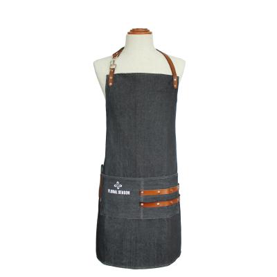 China Functional Leather Drink/Food Sublimation Apron With Straps Barber Apron For Adults for sale