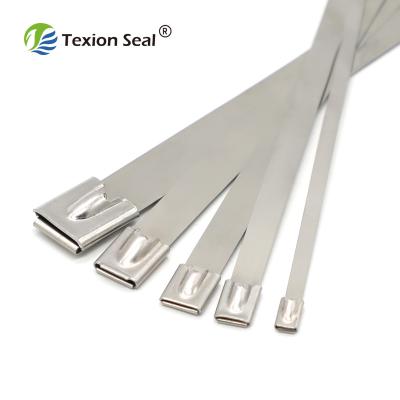 China 316 stainless steel cable tie TXST 001 Self-lock metal strap stainless steel cable tie with logo for sale