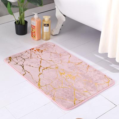 China New Small Rabbit Hair Sow Cushioned Floor Mat Imitation Rabbit Hair Marbling PTR Bottom Bath Door Mat for sale