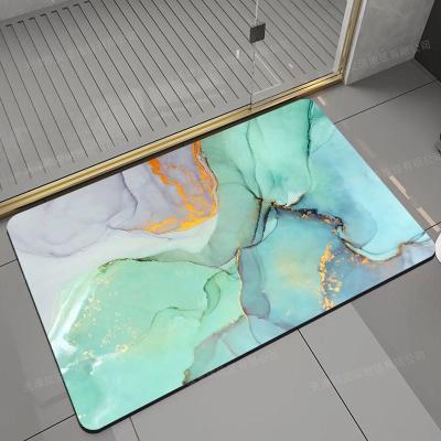 China Diatomaceous Mud Soft Bathroom Floor Mat Bathroom Door Mat Bathroom Mats Cushioned Absorbent Quick Dry Anti-Skid Mat for sale