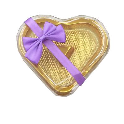 China Wholesale Recyclable Valentine's Day Gift Box Custom Cute Heart Shape Packaging For Chocolate Decoration Plastic Packaging Silk Box for sale