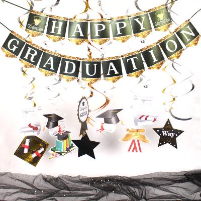 China Festival Decoration Hot-selling 88 Piece Sets, Graduation Season Party PVC Spiral Graduation Party Hanging Hanging Layout for sale