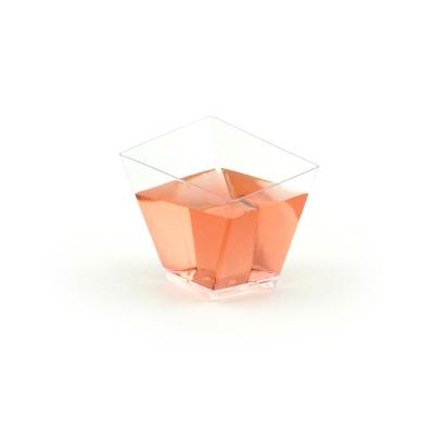 China 2oz Desert Disposable Hot Selling Clear Disposable Plastic Cup With Square Shape for sale