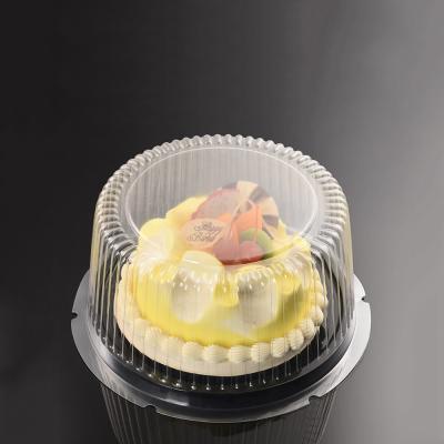 China New Bio Degradabl Disposable PET Disposable Cake Packaging Box Customized Plastic Cake Container With Lid for sale