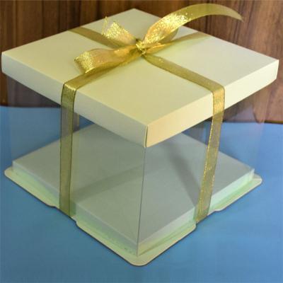 China 2021 Biodegradable 4 Inch Hot Selling Transparent Wedding Birthday Party CHOOSE Bulk Plastic Square Transparent Cake Box Gift for sale