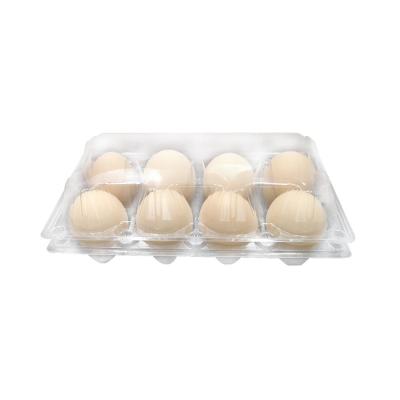 China Newest Disposable Fridge Crisper Egg Packing Container Blister Clamshell Box Cardboard PET 8 Plastic Transparent Egg Trays for sale