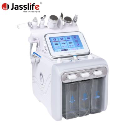 China Jasslife Exfoliators Portable 6 in 1 Hydrogen RF Hydrodermabrasion Hydrodermabrasion Microdermabrasion Facial Skin Beauty Bubble Machine H2o2 Small for sale