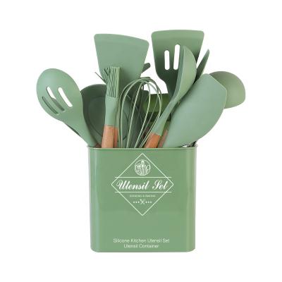 China Viable High Quality 14PCS Set Reusable Custom Kitchen Cookware Home Silicone Cooking Tools Utensil Sets for sale