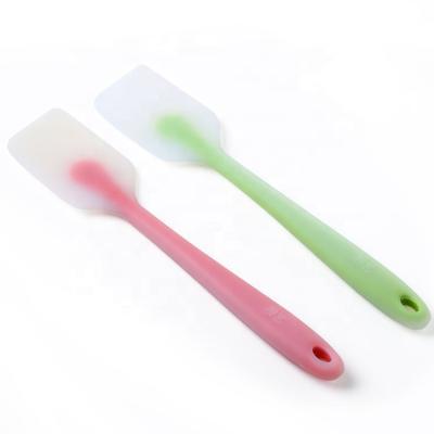 China High Grade Translucent Disposable Kitchen Gently Non Sticking Scraper Bakeware Silicone Turner Custom Mini Spatula for sale