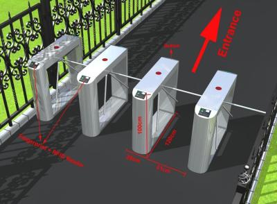 Κίνα Αντι Tailgating πύλη περιστροφικών πυλών τρίποδων πρόσβασης TCP/IP δακτυλικών αποτυπωμάτων προς πώληση