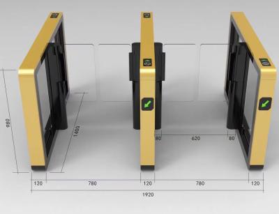 China Separe la barrera peatonal del oscilación del vidrio de la puerta de oscilación de Fastlane del control de motor en venta