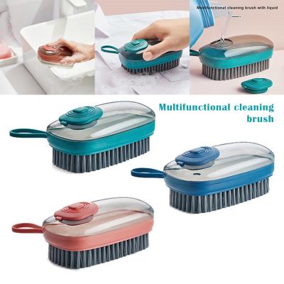 China 2021 New Fashion Creative Automatic Cleaning Brush Soap Dispenser Viable Sweep Kitchen Tableware Laundry Shoe Home Cleaning Brush for sale