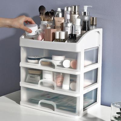 China Multi-layer type new minimalist household cosmetic desktop storage box drawer dustproof storage box simple and transparent finishing rack for sale