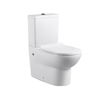 China Factory Price Modern Sanitary Bathroom Ware Rimless Sleek Design Customize Ceramic Washdown Toilet Set Two Piece WC for sale