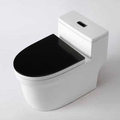 China 2022 Modern Closestool Modern One Piece WC Toilet Bowl Black Luxury Toilet for sale