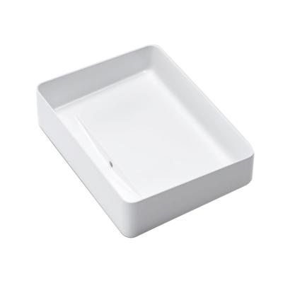 China Modern Hot Selling Ceramic Bathroom Rectangle Sinks Counter Top Wash Hand Basin for sale