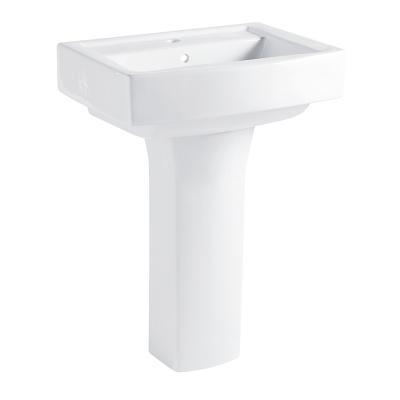 China 2021 Wholesale Modern Bathroom Modern Wash Basin One Piece Free Standing Pedestal Wash Basin for sale