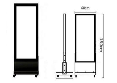 China Movable Free Standing Light Boxes , Illuminated Display Unit With Silver Aluminum Frame for sale