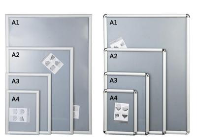 China Silver Shining Wall Mounted Snap Lock Frames With One Picture Capacity for sale