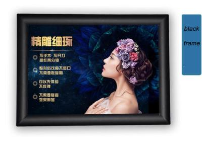 China Quadros abertos com canto mitrado, quadros instantâneos Lockable do cartaz da pressão preta para a loja do café à venda