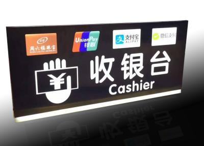 China Supermarket Checkout Counter Led Directional Signs With Ceiling Hanging Design for sale