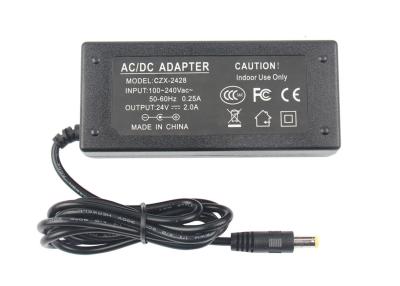 China 100 - 240 V Switching Power Adapter 24 DC 2A  48W For Slim / Crystal light box for sale