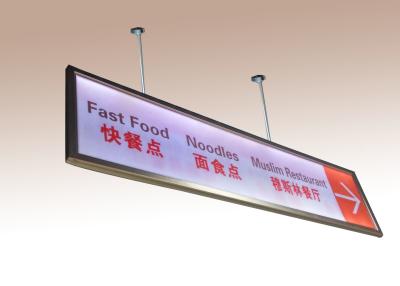 China Indoor Double Sided Led Menu Light Box 4CM Width For Ceiling Hanging Sign for sale