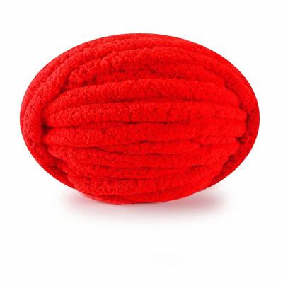 China Anti-Bacteria Rainbow Solid Color Yarn Bulky Fluffy 100% Polyester Yarn for Pillow and Scarf Pet Knitting Nest for sale