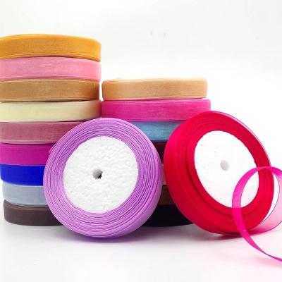 China New Product Anti-Static New Product Hat Yarn Ribbon 1.5cm Snow Gauze Belt Polyester Yarn Wholesale Free Sample for sale