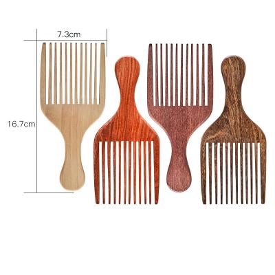 China Salon + Home Men's Makeup Tool Styling Comb Wooden Afro Hair Pick Wide Tooth Comb for sale