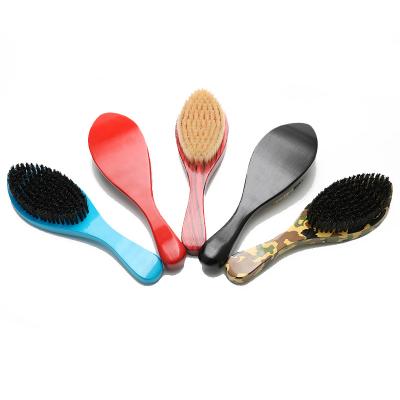 China Wholesale Nondisposable 100% Custom Bristle 360 ​​Curved Hard Custom Logo Hair Wave Brush Boar With Case Man Beard Brush for sale