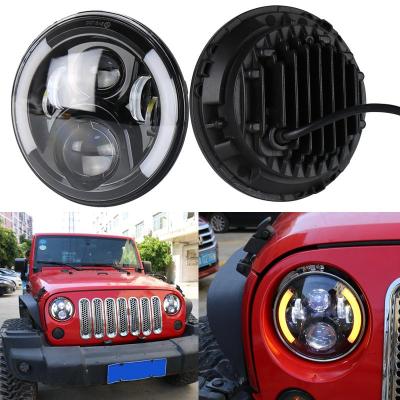 China DRL+Turn Low Beam Headllamp Whit White DRL Round Led Headlamp 50W Hi Beam DRL+Turn Signal OVOVS 7