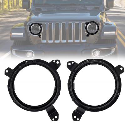 China For 2018-2019 Jeep Wrangler JL OVOVS Fit Stainless Steel JL Omni Directional Headlight Mounting Ring Bracket For JL2018-2019 for sale