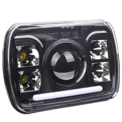 China Cheapest Price Aluminum Alloy OVOVS Rectangle Led Headlight Color Sealed Double Beam Square 5x7 Shine Hi/Lo Led Headlight for sale