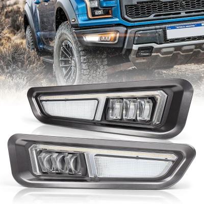 China Front Fog Light Fit For Ford F150 OVOVS Raptor Front Led Fog Lamp With DRL Sequential Turn Signal Led Fog Light For Ford-F150 Raptor 2017-2020 for sale