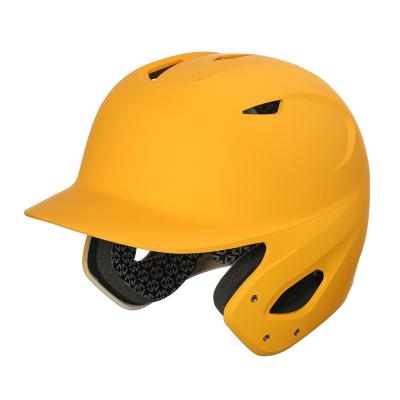 China Size ARH004 Quality ABS Material Safe Key Two Tone Matt Wadding Baseball Helmet Yellow Helmet for sale