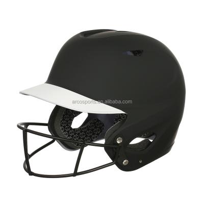 China ABS Main Safe Material Quality Size Two Tone Black With Matt White With Face Guard Batting Baseball Helmet Baseball Helmet for sale