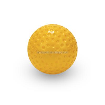 China Polyethylene 12 Inch Yellow Practice Pu Dimple Baseball Extra Hard Pitching, Batting/Hitting, Pitch Ball for sale