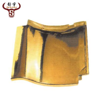 China Antique Golden Clay Corona Roof Japanese Hotel Color Surface Tile for sale