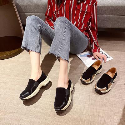 China Women's Fashion Sneakers Suede Leather Canvas Winter Slip Cushioning On Loafer Walking Shoes For Women for sale