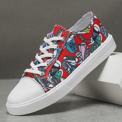 China 2022 Fashion Trend Fashion Graffiti Canvas Shoes Casual High Top Canvas Summer Student Sneakers Trendy Shoes for sale