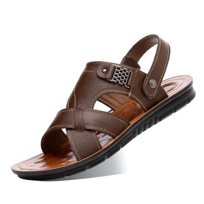 China 2022 Breathable Men Leather Trim Sandals Summer Classic Men Shoes Soft Roman Comfortable Walking Footwear Slippers Sandals for sale