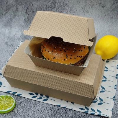 China Recyclable disposable takeway paper box hot sale disposable hamburger box food box for sale