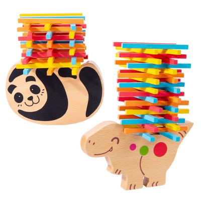 China Building Toy 2023 The New Classic Balancing Wooden Stacking Animal Building Blocks Other Children Educational Baby Toys For Kids Toddlers CE for sale