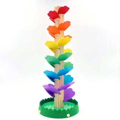 China Early Education Wooden Rainbow Singing Tree 5 Balls Interactive Learning Musical Toy for Kids Classroom Toy Montessori Materials for sale