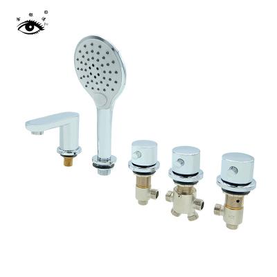 China 5 Piece Set Three-Hole Mixer Tap Handwheel Outer Hood Brass Factory Outlet Modern Bathtub for sale