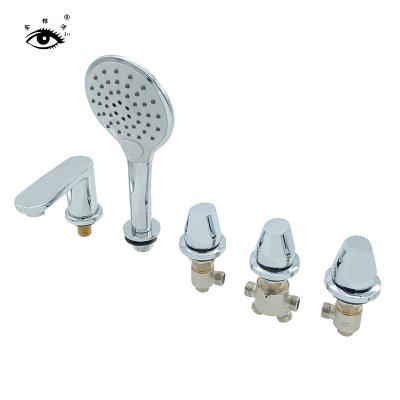 China Without Slide Bar Factory Outlet Bathroom Tub Brass Faucet With Shower Hand Held Outer Hood Zinc Alloy Bath Tub 5 Pieces for sale